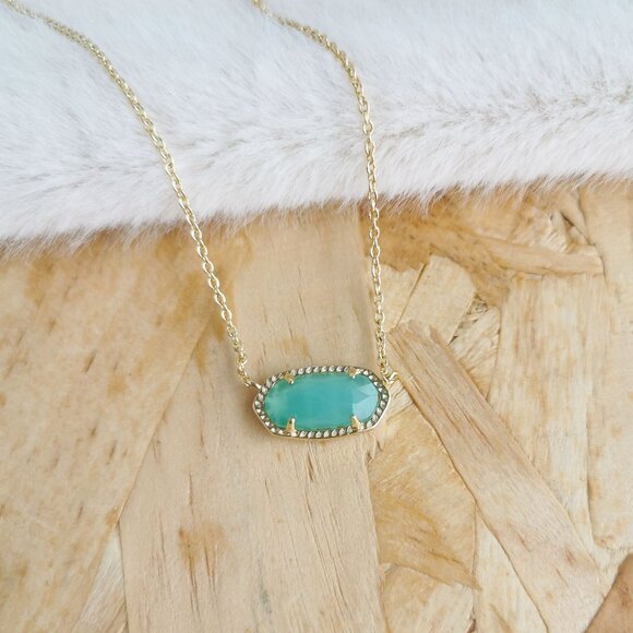 Kendra Scott Jewelry - NEW Kendra Scott Elisa Chalcedony Glass Necklace Gold